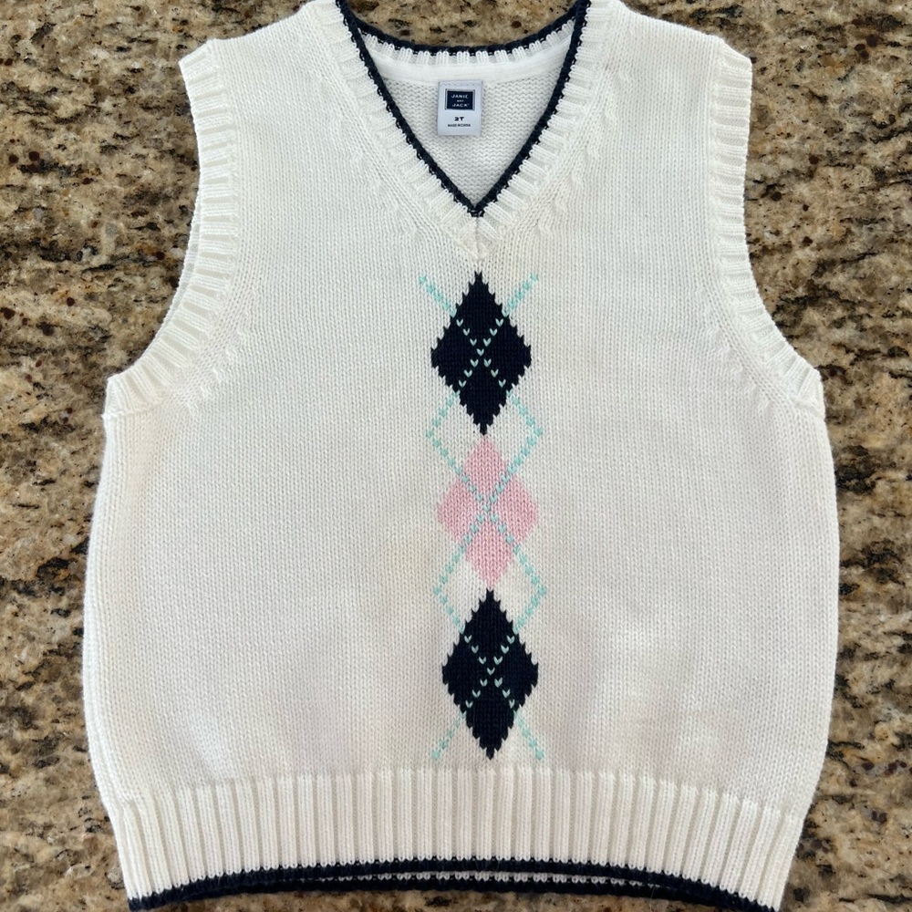 Janie & Jack Boys 2T Argyle Sweater Vest